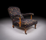 Howard Style Walnut Open Armchair, c.1880 (stamped) - Harrington Antiques