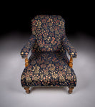 Howard Style Walnut Open Armchair, c.1880 (stamped) - Harrington Antiques