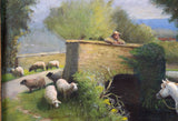 J.J. Johnson (1909) - Country Scene With Horses & Sheep. Signed & Dated. - Harrington Antiques