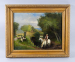 J.J. Johnson (1909) - Country Scene With Horses & Sheep. Signed & Dated. - Harrington Antiques