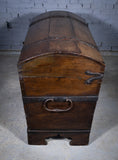 Large 17th Century Oak & Iron Bound Baroque Chest With Original Key, c.1700 - Harrington Antiques