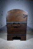 Large 17th Century Oak & Iron Bound Baroque Chest With Original Key, c.1700 - Harrington Antiques