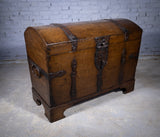 Large 17th Century Oak & Iron Bound Baroque Chest With Original Key, c.1700 - Harrington Antiques