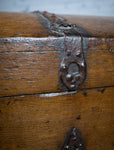 Large 17th Century Oak & Iron Bound Baroque Chest With Original Key, c.1700 - Harrington Antiques