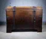 Large 17th Century Oak & Iron Bound Baroque Chest With Original Key, c.1700 - Harrington Antiques