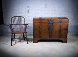 Large 17th Century Oak & Iron Bound Baroque Chest With Original Key, c.1700 - Harrington Antiques