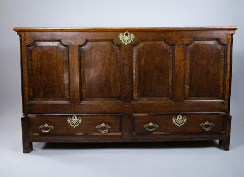 Large 18th Century Georgian Oak Mule Chest - Harrington Antiques