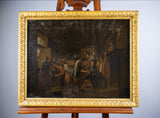 Large 18th Century Oil In Manner of Pieter Jansz Quast (1605-1647) - Tavern Fight Over A Card Game - Harrington Antiques