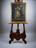 Large 18th Century Oil On Canvas - Still Life Of Flowers With Cupid Urn. - Harrington Antiques