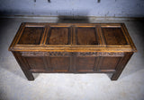 Large 18th Century Queen Anne Four Panel Chest / Coffer - Dated 1702. - Harrington Antiques