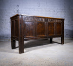 Large 18th Century Queen Anne Four Panel Chest / Coffer - Dated 1702. - Harrington Antiques