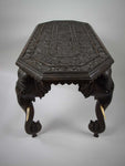 Large 19th Century Anglo-Indian Carved Rosewood Table With Elephant Head Legs - Harrington Antiques