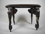 Large 19th Century Anglo-Indian Carved Rosewood Table With Elephant Head Legs - Harrington Antiques