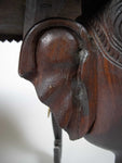 Large 19th Century Anglo-Indian Carved Rosewood Table With Elephant Head Legs - Harrington Antiques