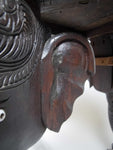 Large 19th Century Anglo-Indian Carved Rosewood Table With Elephant Head Legs - Harrington Antiques