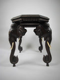 Large 19th Century Anglo-Indian Carved Rosewood Table With Elephant Head Legs - Harrington Antiques