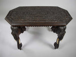 Large 19th Century Anglo-Indian Carved Rosewood Table With Elephant Head Legs - Harrington Antiques