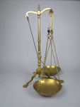 Large 19th Century Brass Bank Scales by Doyle & Son, London, With Avery Weights. - Harrington Antiques