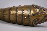 Large 19th Century Indian Brass Articulated Fish Powder Flask - Harrington Antiques