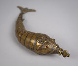 Large 19th Century Indian Brass Articulated Fish Powder Flask - Harrington Antiques