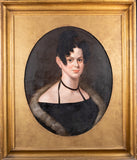 Large 19th Century Portrait Of A Lady - Oil On Canvas. - Harrington Antiques