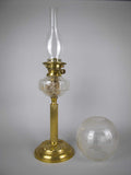 Large Brass Corinthian Column Oil Lamp With Hinks No. 2 Duplex Burner - Harrington Antiques