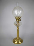 Large Brass Corinthian Column Oil Lamp With Hinks No. 2 Duplex Burner - Harrington Antiques