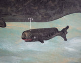 Large Cornish Folk Art Of Whale & Calf In Seascape - Harrington Antiques