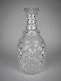 Large Cut Glass Triple Neck Ring Decanter With Mushroom Stopper - Harrington Antiques