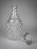 Large Cut Glass Triple Neck Ring Decanter With Mushroom Stopper - Harrington Antiques