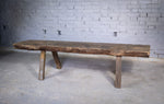 Large Early 19th Century Single Slab Oak Pig Bench. - Harrington Antiques