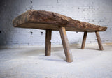 Large Early 19th Century Single Slab Oak Pig Bench. - Harrington Antiques