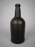 Large English 18th Century Dark Olive Green Glass Rum Bottle - Harrington Antiques