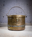 Large Georgian Brass, Copper & Iron Log Bucket / Bin. - Harrington Antiques