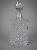 Large Lead Crystal Cut Glass Square Section Spirit Decanter - Harrington Antiques