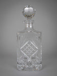 Large Lead Crystal Cut Glass Square Section Spirit Decanter - Harrington Antiques