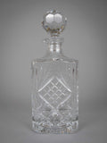 Large Lead Crystal Cut Glass Square Section Spirit Decanter - Harrington Antiques