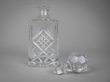 Large Lead Crystal Cut Glass Square Section Spirit Decanter - Harrington Antiques