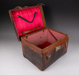 Large Leather Luggage Hat Box by T. Evins & Co, Exeter. - Harrington Antiques