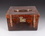 Large Leather Luggage Hat Box by T. Evins & Co, Exeter. - Harrington Antiques