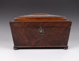 Large Regency Rosewood Tea Caddy With Fitted Interior (and Royal Marine Badges). - Harrington Antiques