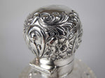 Large Sterling Silver & Cut Glass Scent Bottle by Cornelius Desormeaux, London, 1900. - Harrington Antiques