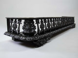 Large Victorian Cast Iron Fire Kerb With Pierced Foliate Design. - Harrington Antiques