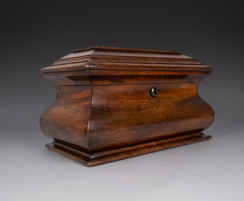 Large Victorian Mahogany Bombe Tea Caddy, c.1840 - Harrington Antiques