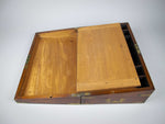 Large Victorian Mahogany & Brass Campaign Writing Slope With Frieze Drawer, c.1840 - Harrington Antiques