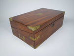 Large Victorian Mahogany & Brass Campaign Writing Slope With Frieze Drawer, c.1840 - Harrington Antiques