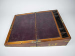 Large Victorian Mahogany & Brass Campaign Writing Slope With Frieze Drawer, c.1840 - Harrington Antiques