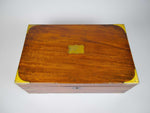 Large Victorian Mahogany & Brass Campaign Writing Slope With Frieze Drawer, c.1840 - Harrington Antiques