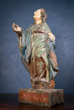 Late 17th / Early 18th Century Polychrome Carved Wooden Figure of The Madonna - Harrington Antiques