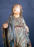 Late 17th / Early 18th Century Polychrome Carved Wooden Figure of The Madonna - Harrington Antiques